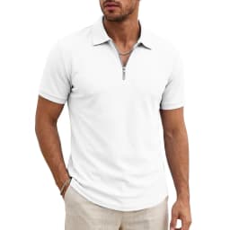 Men's Short Sleeve T-Shirts Summer Casual Shirts for Men Lightweight Zipprt Short Polo Shirt Zip Top Shirts for Work Athletic