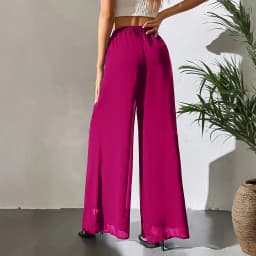 New Mom's Loose Pants Summer Fashion Versatile Ice Silk Chiffon Wide Legged Pants Women's Straight Casual 9-point Trousers