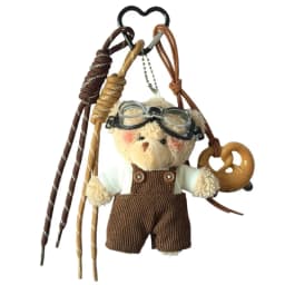 Cute Little Bear Pendant Keychain Cartoon Plush Doll Bag Charm Backpack Hanging Piece Car Key Chain Chic Accessories Gift