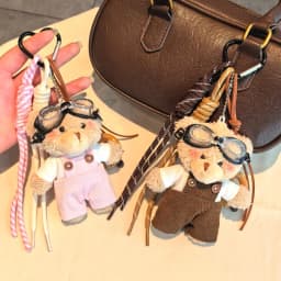 Cute Little Bear Pendant Keychain Cartoon Plush Doll Bag Charm Backpack Hanging Piece Car Key Chain Chic Accessories Gift