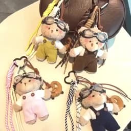 Cute Little Bear Pendant Keychain Cartoon Plush Doll Bag Charm Backpack Hanging Piece Car Key Chain Chic Accessories Gift