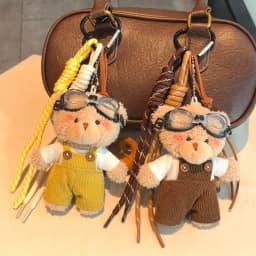 Cute Little Bear Pendant Keychain Cartoon Plush Doll Bag Charm Backpack Hanging Piece Car Key Chain Chic Accessories Gift