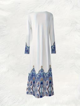 Printed Design casual style Blue And White Mandala Pattern women's dress