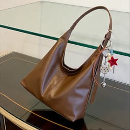 Elegant Shoulder Underarm Bags with Pendant Solid Color Synthetic Leather Handbags for Women Everyday Travel Shopping, Parties