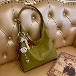 Elegant Shoulder Underarm Bags with Pendant Solid Color Synthetic Leather Handbags for Women Everyday Travel Shopping, Parties
