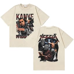 Awesome Rapper Kanye West Graduation Bear Vintage Washed T-shirt Men Women Hip Hop Fashion Trend Short Sleeve T Shirt Streetwear
