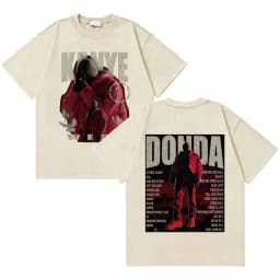 Awesome Rapper Kanye West Graduation Bear Vintage Washed T-shirt Men Women Hip Hop Fashion Trend Short Sleeve T Shirt Streetwear