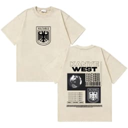 Awesome Rapper Kanye West Graduation Bear Vintage Washed T-shirt Men Women Hip Hop Fashion Trend Short Sleeve T Shirt Streetwear