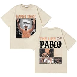 Awesome Rapper Kanye West Graduation Bear Vintage Washed T-shirt Men Women Hip Hop Fashion Trend Short Sleeve T Shirt Streetwear