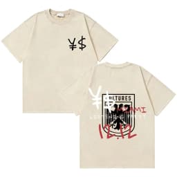 Awesome Rapper Kanye West Graduation Bear Vintage Washed T-shirt Men Women Hip Hop Fashion Trend Short Sleeve T Shirt Streetwear