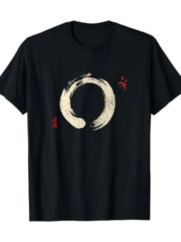 100% Cotton Summer Men's T Shirt Soft Comfortable Fabric Japanese Zen Enso Circle Gagulamao Pattern Suitable Daily Casual Wear