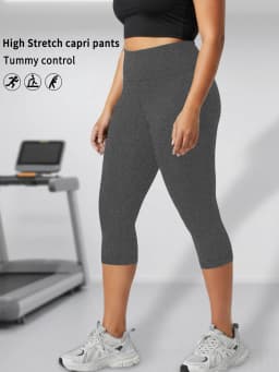 Plus Size High Waisted Yoga Pants for Women Capri Pants Super Soft No See Through Workout Running Home Lounge Leggings