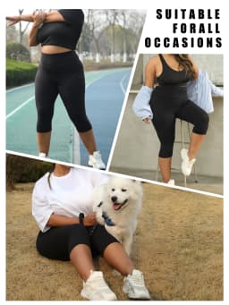 Plus Size High Waisted Yoga Pants for Women Capri Pants Super Soft No See Through Workout Running Home Lounge Leggings