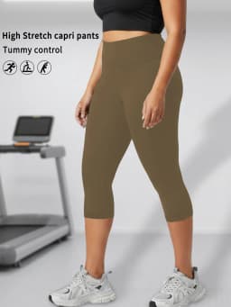 Plus Size High Waisted Yoga Pants for Women Capri Pants Super Soft No See Through Workout Running Home Lounge Leggings