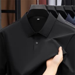 Brand Clothing 2026 New Men's Summer Polyamide Spandex Fabric Polo Shirt High Stretch Ice Silk Breathable Cool Touch Tops Male