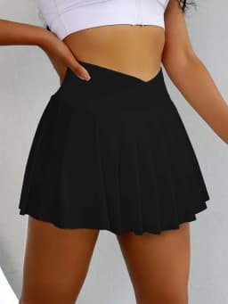 Women's Anti-Exposure Sports Skirt Running Training Tennis Skirt with Mobile Phone Bag Quick-Drying Golf Yoga Fitness Skirt