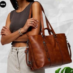 Large Women's Tote Bag, Artificial Leather Long Shoulder Strap Handbag, Single Shoulder Bag A4 Business Office Tote Bag