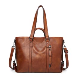 Large Women's Tote Bag, Artificial Leather Long Shoulder Strap Handbag, Single Shoulder Bag A4 Business Office Tote Bag