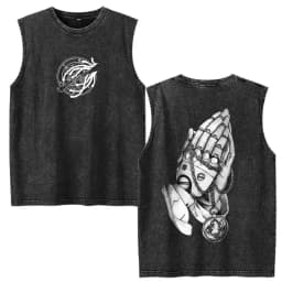 Vintage Washed Anime Fullmetal Alchemist Tank Tops Edward Elric Alphonse Elric T-Shirt Men Women Casual Sleeveless Vest T-shirts
