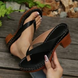 Summer High Heel Shoes for Women 2025 New Sandals Plus Size 43 Outdoor Clip Toe Thick Leisure High Heel Slippers Sandalias Mujer