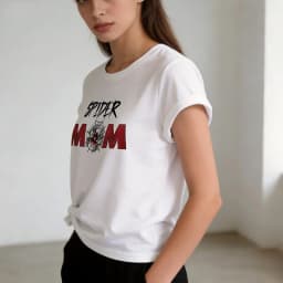 Funny Spider Mom Print Graphic T Shirt for Woman Women's Spring Summer Crew Neck Short Sleeve Tshirt Vintage Tees Tops Clothes