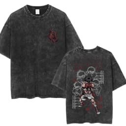 Anime Hajime No Ippo Kamogawa Boxing Gym Vintage Washed T-shirt Makunouchi Takamura KGB T Shirts Men Manga Oversized T-shirts