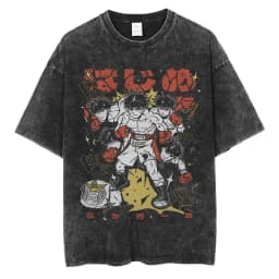 Anime Hajime No Ippo Kamogawa Boxing Gym Vintage Washed T-shirt Makunouchi Takamura KGB T Shirts Men Manga Oversized T-shirts