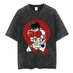 Anime Hajime No Ippo Kamogawa Boxing Gym Vintage Washed T-shirt Makunouchi Takamura KGB T Shirts Men Manga Oversized T-shirts