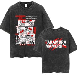 Anime Hajime No Ippo Kamogawa Boxing Gym Vintage Washed T-shirt Makunouchi Takamura KGB T Shirts Men Manga Oversized T-shirts