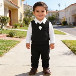 2Pcs Boy Baby Set Lapel Collar Color Blocked Top and Pants Fashion Set for 0-3 Year Boy Baby Spring Autumn Little Gentleman Set