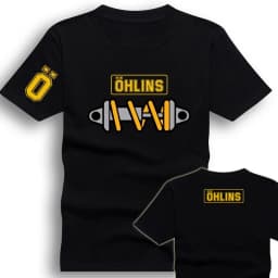 Tees Men Ohlins Shock Suspension Car Motorcycle Sport Racing T Shirt Summer Casual Oversized men's Short sleeve