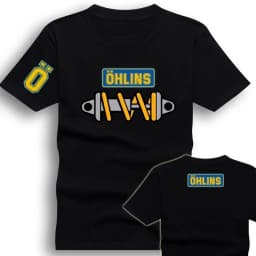 Tees Men Ohlins Shock Suspension Car Motorcycle Sport Racing T Shirt Summer Casual Oversized men's Short sleeve