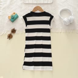 Girl Casual Dress New Fashion Striped T-shirt Vest Dress Children's Clothes Girl Clothes
