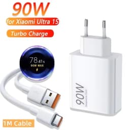 90W 6A Turbo Fast Wall Charger for Xiaomi 11 12 Lite 13T 14 Ultra Redmi Note 11T 12T 13 15Pro POCO F4 X5 USB Type C Charge Cable