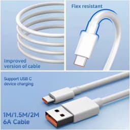 90W 6A Turbo Fast Wall Charger for Xiaomi 11 12 Lite 13T 14 Ultra Redmi Note 11T 12T 13 15Pro POCO F4 X5 USB Type C Charge Cable