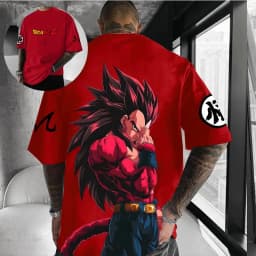 2026 New Anime Harajuku Dragon Ball Vegeta Men's Summer T-shirt Retro Street Women's Casual Loose Short Sleeve Unisex Tops