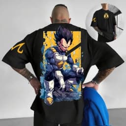 2026 New Anime Harajuku Dragon Ball Vegeta Men's Summer T-shirt Retro Street Women's Casual Loose Short Sleeve Unisex Tops