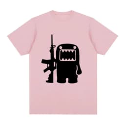 Epic Face Domo Kun Fun Meme Summer Men's and Women's Casual Loose Short sleeved T-shirt