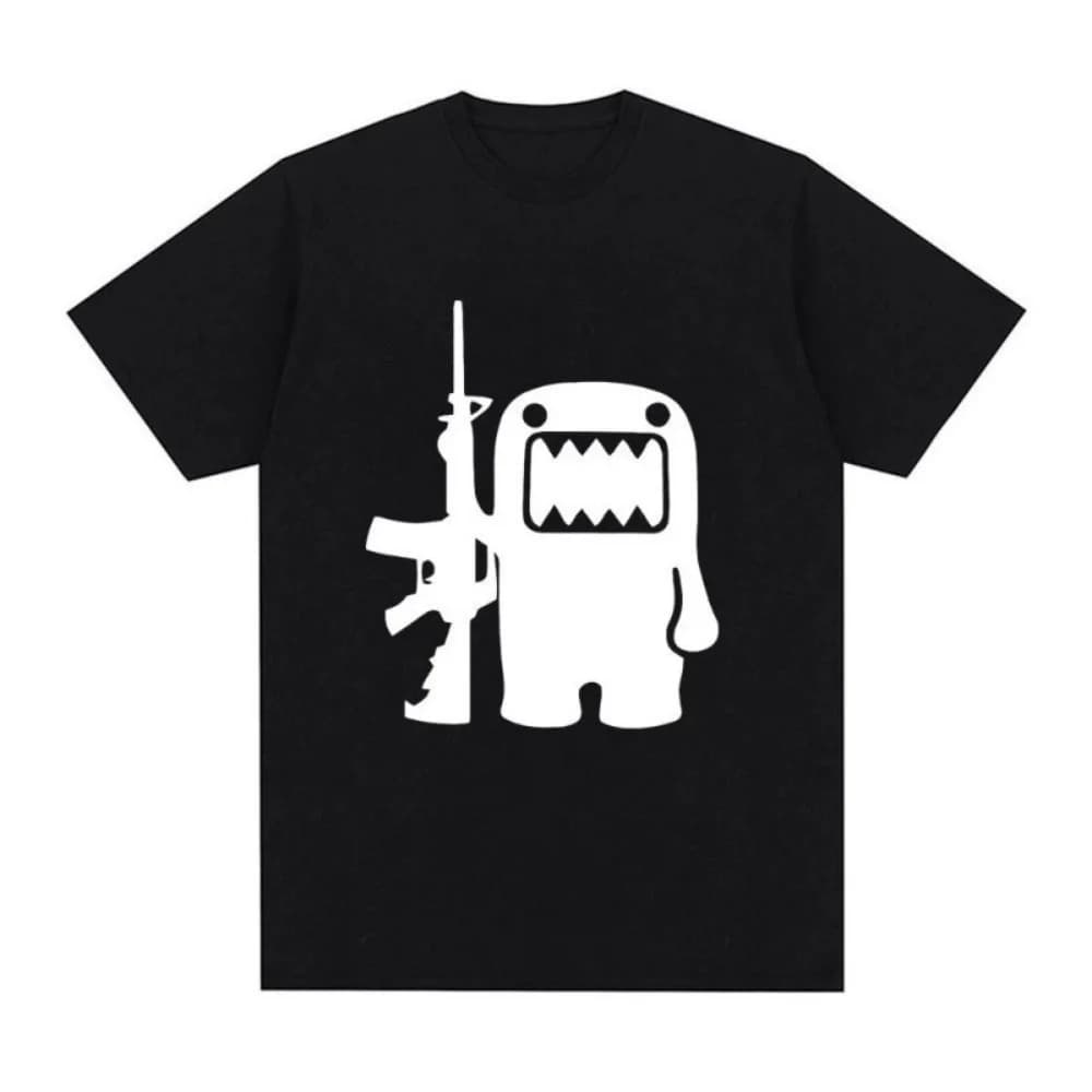 Epic Face Domo Kun Fun Meme Summer Men's and Women's Casual Loose Short sleeved T-shirt