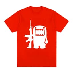 Epic Face Domo Kun Fun Meme Summer Men's and Women's Casual Loose Short sleeved T-shirt