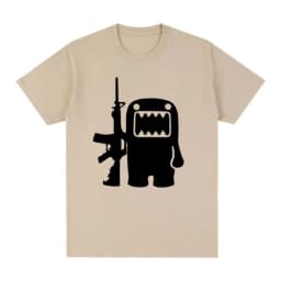 Epic Face Domo Kun Fun Meme Summer Men's and Women's Casual Loose Short sleeved T-shirt