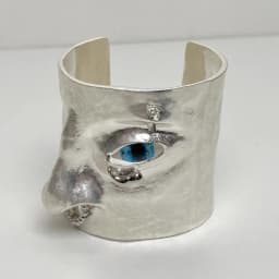 Vintage Facial Features Bracelet Exaggerated Open Cuff Cuff Bracelet Hand Crafted 3D Design Open Bangle
