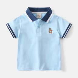Kids 2-6Y Comfortable Cotton Casual Boys Tops Childrens Summer Short Sleeve Polo Shirts 4 Styles Handsome Cartoon Embroidery