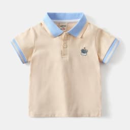 Kids 2-6Y Comfortable Cotton Casual Boys Tops Childrens Summer Short Sleeve Polo Shirts 4 Styles Handsome Cartoon Embroidery