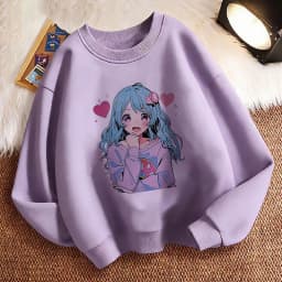 Harajuku Children's Sweatshirt Pullover Spring Japanese Style Anime Girl Crew Neck Graphic Print Hoodie Boy/Girl Kids Hoody