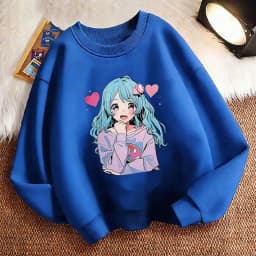Harajuku Children's Sweatshirt Pullover Spring Japanese Style Anime Girl Crew Neck Graphic Print Hoodie Boy/Girl Kids Hoody