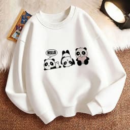 Funny Lovely Panda Children's Sweatshirt Pullover Spring Crew Neck Graphic Print Hoodie Boy/Girl Kids Hoody