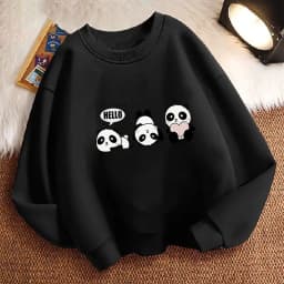 Funny Lovely Panda Children's Sweatshirt Pullover Spring Crew Neck Graphic Print Hoodie Boy/Girl Kids Hoody