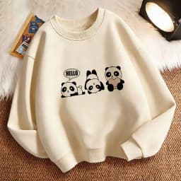 Funny Lovely Panda Children's Sweatshirt Pullover Spring Crew Neck Graphic Print Hoodie Boy/Girl Kids Hoody
