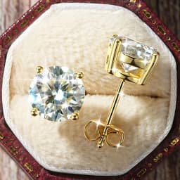 Lnngy 0.3-2CT Moissanite Stud Earrings for Women 14k Gold Filled Sparkling Four Claws Lab Diamond Earring With Certificates